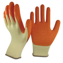 NMSAFETY 10 gauge yellow polycotton liner crinkle latex coated safety construction gloves